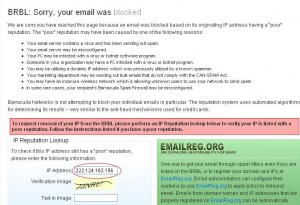 Mail server kita ?? “blocked barracudacentral.org”